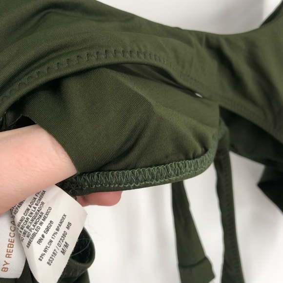 BECCA Off Shoulder Wrap Bikini Set Olive Green M L Swimsuit Swim Two Piece Women - Picture 9 of 13